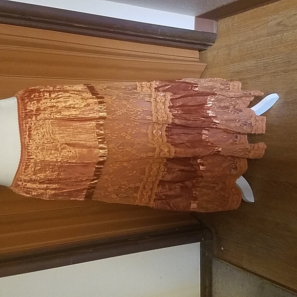 APOLLO RUST LONG SKIRT - Picture 1 of 4